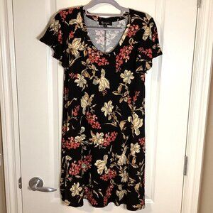 Lily Morgan Floral Mini Dress Size S/P Flowy Stretchy Business Casual Loose Fit